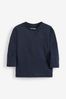 Navy Long Sleeve Plain T-Shirt (3mths-7yrs)