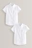 White 2 Pack Short Sleeve Curved Collar School Shirt acid (3-16yrs)