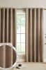 Natural Catherine Lansfield Textured Thermal Lined Eyelet Curtains