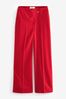 Red Asymmetric Wide Leg rocket-print Trousers