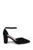 Linzi Black Suede Jude Closed Back Court Block Heels