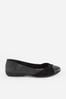 Black Forever Comfort Leather Twist Ballerina Shoes