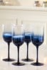 Set of 4 Navy Celeste Wine Glasses