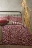 furn. Wildberry Red Skandi Woodland Brushed Cotton Reversible Duvet Cover and Pillowcase Set