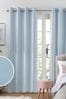 Light Blue Cotton Curtains, Eyelet Blackout/Thermal