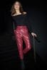 Threadbare Red Tie Waist PU Faux Leather Tapered Trousers