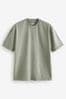 Salbeigrün/Stückgefärbt - Lässige Passform - Schweres T-Shirt, Relaxed Fit