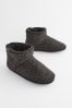Charcoal Grey Borg Slipper Boots