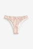 Pink/Ecru Ditsy Floral High Leg Shirred Bikini Bottoms
