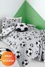 Catherine Lansfield Grey Football Cosy Fleece Reversible Duvet Cover Set