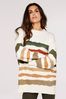 Apricot Cream Paint Spray Stripe Jumper