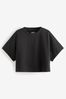 Schwarz - Kastenförmiges T-Shirt (3-16yrs)