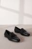 Black Signature Leather Slim Sole Loafers
