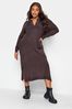 Yours Curve Purple Fine Gauge V-Collar Dress