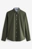 Dark Green Regular Fit Long Sleeve Oxford Shirt, Regular Fit