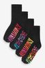Rainbow Animal Cushion Sole Footbed Ankle Socks 4 Pack