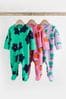 Bright 2 Way Zip Baby Sleepsuit 3 Pack (0mths-2yrs)