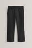 Black Regular Pull-On Waist School Formal Straight Trousers (3-17yrs), Regular Pull-On Waist