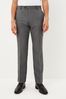 Charcoal Grey Machine Washable Plain Front Smart Trousers, Tailored
