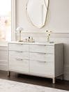 White Bronx Oak Effect 6 Drawer Chest of Drawers, 6 Drawer