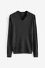 Navy Blue Regular Soft Touch Knit Jumper, V-Neck