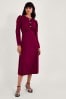 Monsoon Bow Velvet Trim Dress