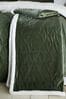 Catherine Lansfield Green Christmas Tree Cosy and Warm Soft Sherpa Bedspread Throw
