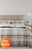 Catherine Lansfield Brushed Cotton Check Reversible Duvet Cover Set