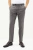 Light Grey Machine Washable Plain Front Smart Trousers, Regular Fit