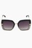 Dune London Black Oversized Ginjer Square Glam Sunglasses