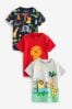Red/Grey Short Sleeve Character T-Shirts 3 Pack (3mths-7yrs)