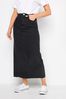 Black Long Tall Sally Denim Maxi Skirt