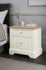 Chalk White Hampton Country Collection Luxe Painted Oak 2 Drawer Wide Bedside Table, 2 Drawer Wide