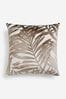 Gold Cut Velvet Palm Leaf 50 x 50cm Cushion, 50 x 50cm