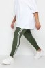 Yours Curve Green Side Stripe Leggings