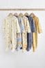 Ochre Yellow Baby Footed Sleepsuits 5 Pack (0-2yrs)