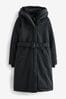 Black Elements Waterproof Belted Padded Coat