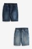 Sunday distressed jersey shorts Blue Jersey Denim Shorts 2 Pack (3-16yrs)