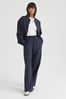 4th & Reckless Blue Teya Tailored Elasticated Straight Leg Trousers