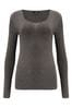 Pour Moi Grey Glitter Round Neck Second Skin Thermals