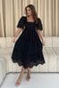 Girl In Mind Black Aspen Broderie Tiered Midaxi Dress