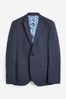 Mid Blue Slim Check Suit Jacket, Slim
