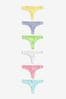 Pastel Colours Thong Cotton Rich Knickers 6 Pack, Thong