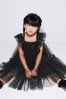 Black Mesh Party distressed Dress (3-16yrs)