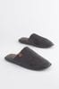 Stone Brown Textured Mule Slippers