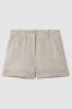 White Reiss Demi Linen Garment Dyed Shorts