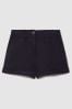 Reiss Navy Demi Linen Garment Dyed Shorts