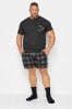 BadRhino Big & Tall Black Shorts and T-Shirt Pyjama Set
