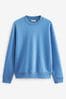 Bright Blue Regular Fit Jersey Cotton Rich Crew Sweatshirt, Regular Fit