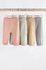 Mint Green/ Tan Brown Ribbed Relaxed Baby Leggings 4 Pack (0mths-2yrs)